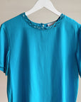 Cerulean Silk Lattice Tee - Hey Jude