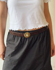 Woven Leather Belt in Espresso