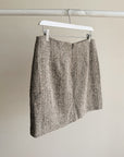 Herringbone Textured Wool Mini Skirt - Hey Jude