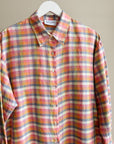 Plaid Silk Button Down Shirt