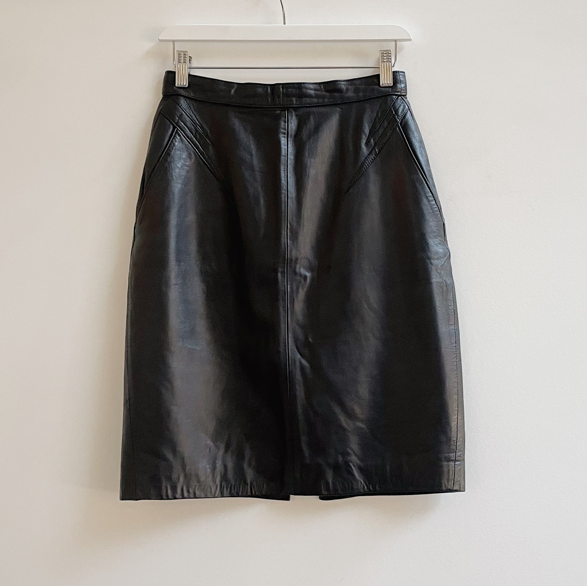 Tourmaline Soft Leather Midi Skirt