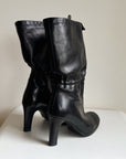 Onyx Soft Leather Slouch Boots | Size 36
