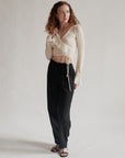 Cream Alpaca + Wool Ruffled Wrap Top