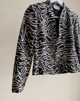 Zebra Print Silk + Wool Zip Jacket
