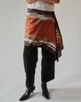 Orange + Brown Equestrian Silk Scarf