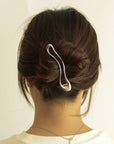 nar'sha | Long Silver Metal Hair Clip