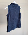 Dusty Blue Mohair Knit Rosette Top