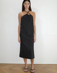 Deiji Studios | Keyhole Midi Dress in Black