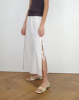 Deiji Studios | Split Tie Skirt in White