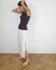 Deiji Studios | Split Tie Skirt in White