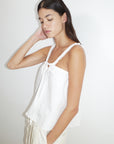 Deiji Studios | Ruffle Strap Top in White