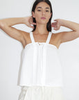 Deiji Studios | Ruffle Strap Top in White
