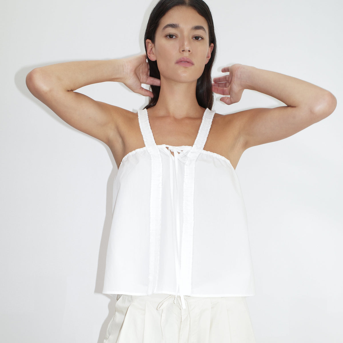 Deiji Studios | Ruffle Strap Top in White – Hey Jude