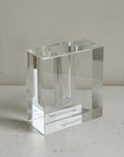 Clear Glass Block Vase