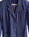 Navy Minimalist Linen Blazer