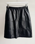 Black Panelled Leather Skirt