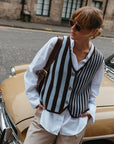 TBCo | Merino Wool Vest in Blue Stripe
