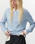 CUBIC | Wool Relaxed Crewneck Sweater in Sky Blue
