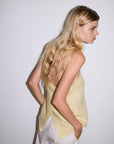 Deiji Studios | Linen Wrap Back Top in Butter