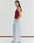 Deiji Studios | Maxi Belt Skirt in Powder Check PRESALE