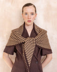 TBCo | Large Merino Triangle Scarf in Camel Stripe