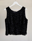 Black Burnout Floral Sleeveless Top