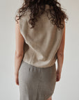 Taupe Cropped Blazer Vest