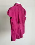 Berry Cotton Puff Sleeve Blouse