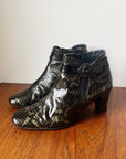 Patent Snakeskin-Embossed Ankle Boots | Size 7.5 - Hey Jude