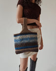 Striped Wool Knit Tote