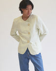 Mint Scalloped Linen Blazer - Hey Jude