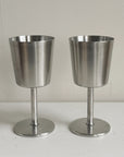 Brushed Silver Wine Glasses