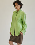 Kiwi Silk Button Up Blouse