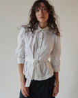 Milk Belted Cotton Blouse