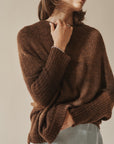 Espresso Mohair Knit Slouch Sweater