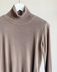 Taupe Silk Knit Turtleneck