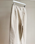 Oat Linen Cuffed Tailored Trousers