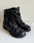 Black Pebbled Leather Lace Up Boots | Size 9