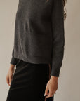Charcoal Cashmere Mock Neck Sweater