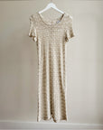 Champagne Loose Knit Midi Dress