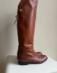 Coach Cognac Cheyenne Tall Leather Boots | Size 7