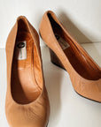 Lanvin Caramel Leather Ballerina Wedges | Size 38.5 - Hey Jude