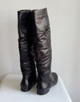 Umber Soft Leather Knee High Slouch Boots | Size 37