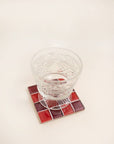 Subtle Art Studios | Glass Tile Coaster in Mixed Red