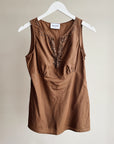 Cocoa Embellished Silk Top - Hey Jude