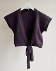 Plum Cropped Knit Wrap Top