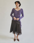 Chocolate Kerchief Layered Cotton Skirt