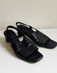 Black Leather Slingback Sandals | Size 8.5
