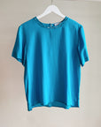 Cerulean Silk Lattice Tee - Hey Jude