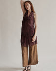Burgundy Silk Cowel Neck Dress - Hey Jude